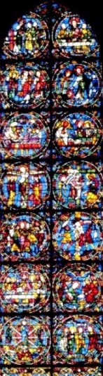 Passionsfenster im Westwerk der Kathedrale Notre Dame in Chartres