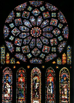 nördliche Fensterrosette in Chartres: Propheten und Könige