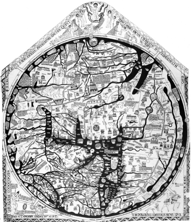 Weltkarte des Richard von Haldingham (~1280), Kathedrale von Hereford