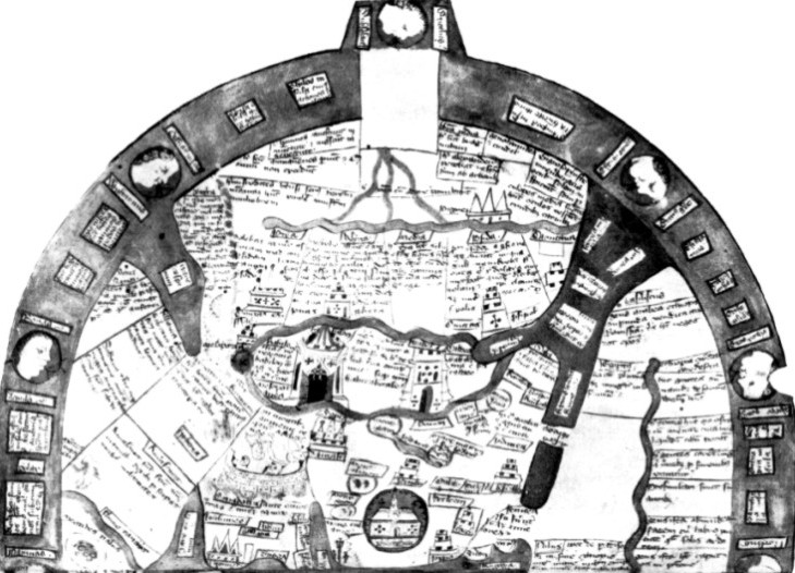 Weltkarte des Ranulf Higden im Polychronicon (vor 1363)