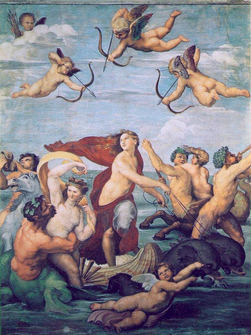 Raffael: Triumph der Galatea (bzw. Venus maritima), Villa Farnesina in Rom